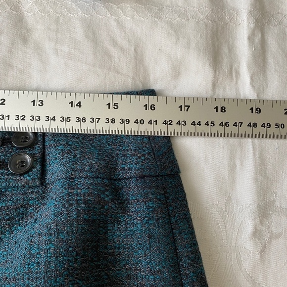 Ann Taylor Women's Teal/Black Mini Pencil Skirt Size 10 Straight Short Lined - Picture 10 of 14